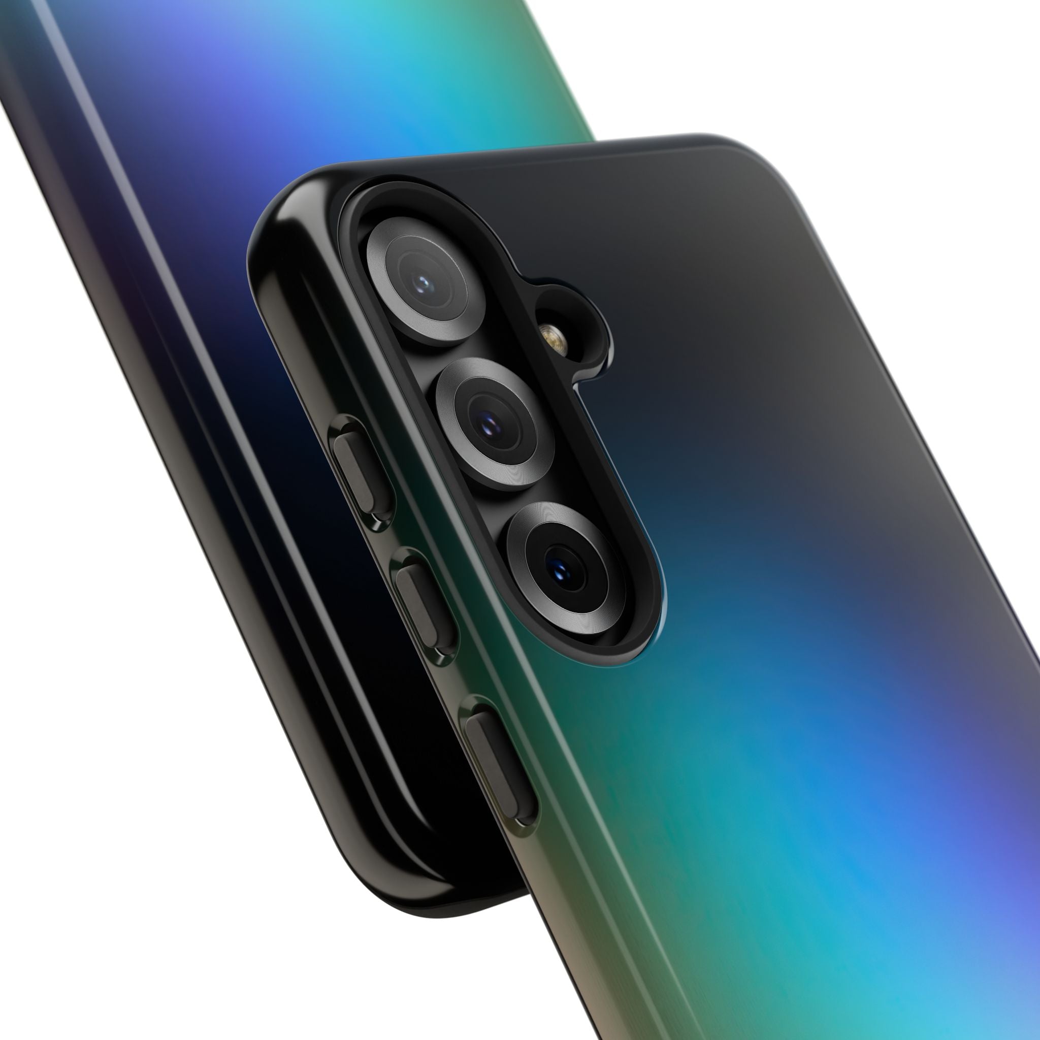 Black Tough Phone Case for Samsung - Electric Prism Grain