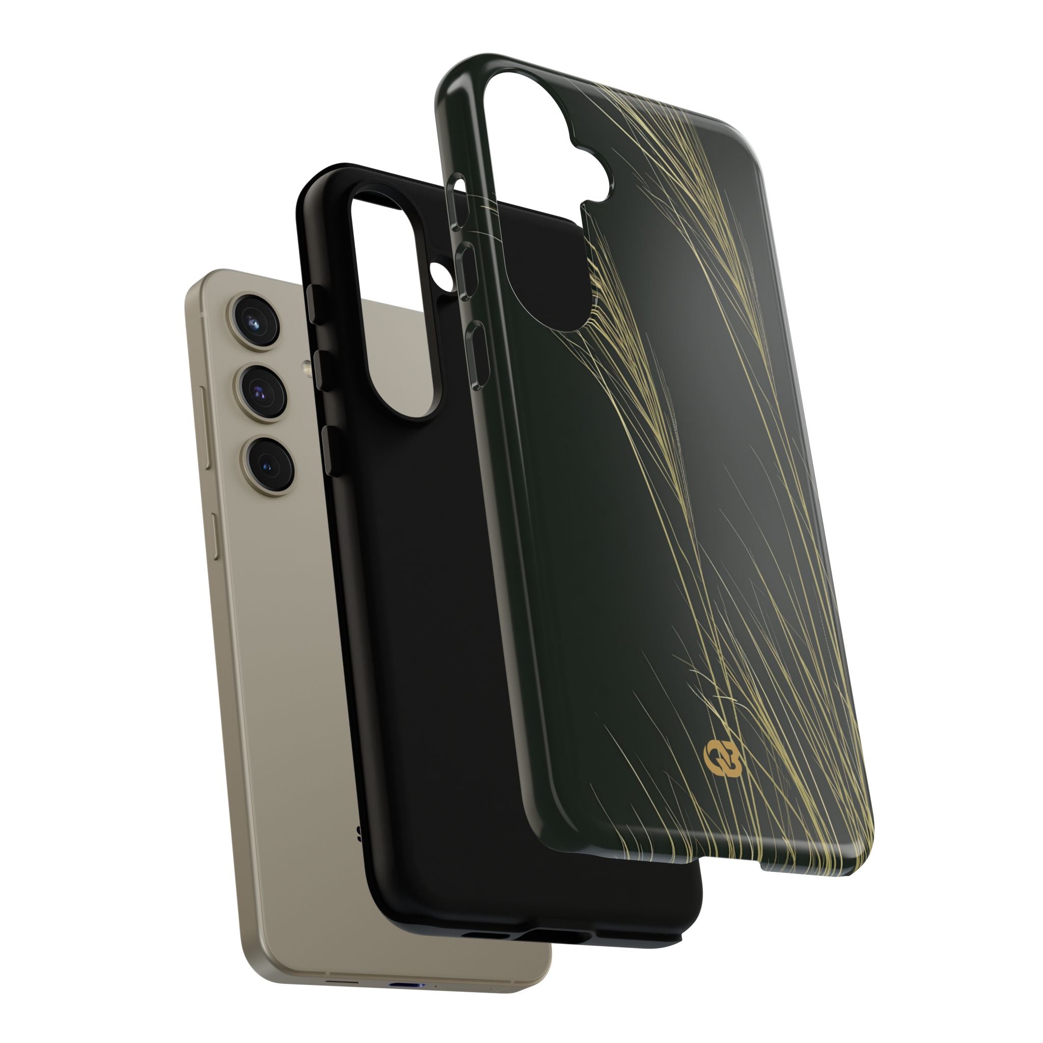Green Tough Phone Case for Samsung - Midnight Gilded Grass