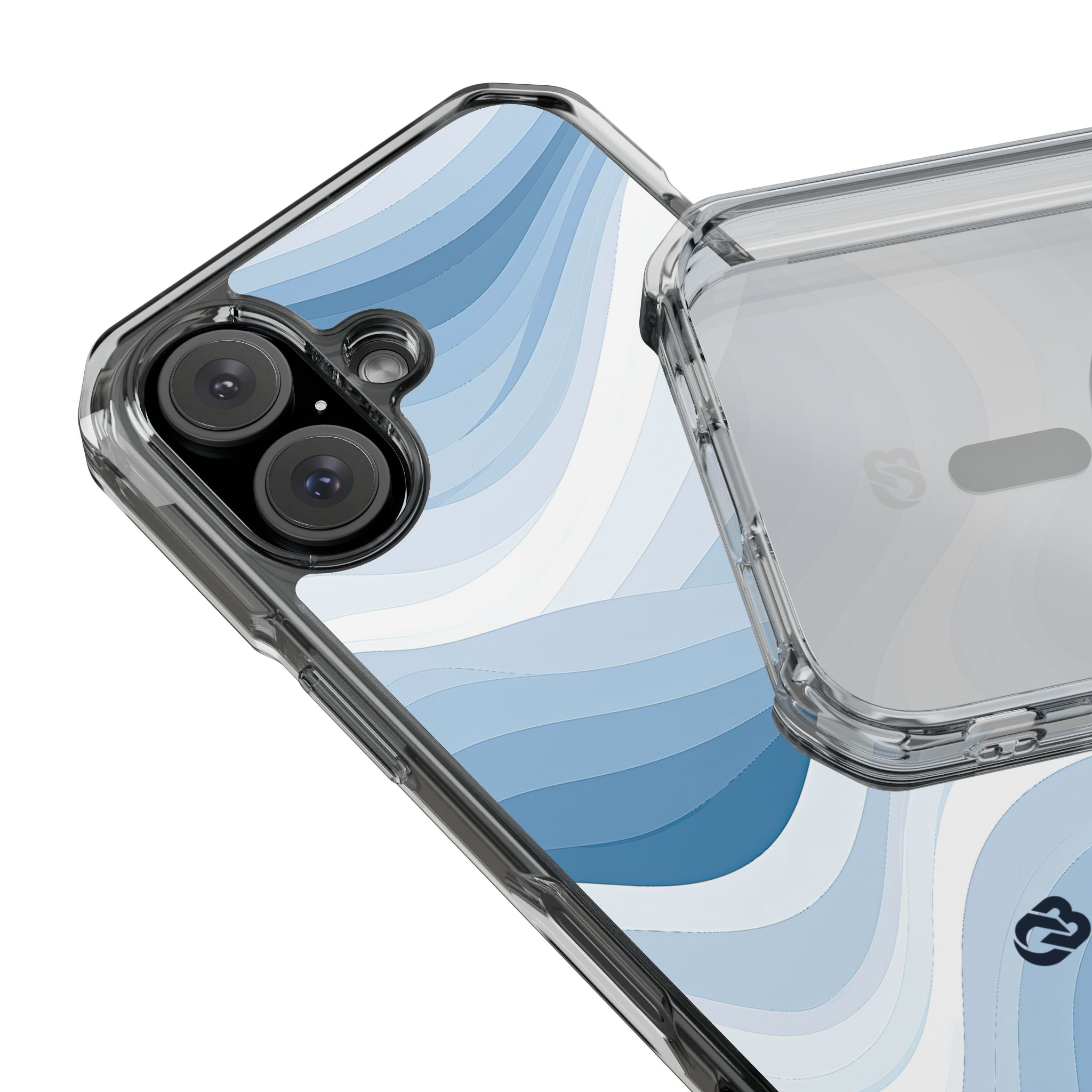 Blue Impact MagSafe Phone Case for iPhone - Glacial Indigo Flow