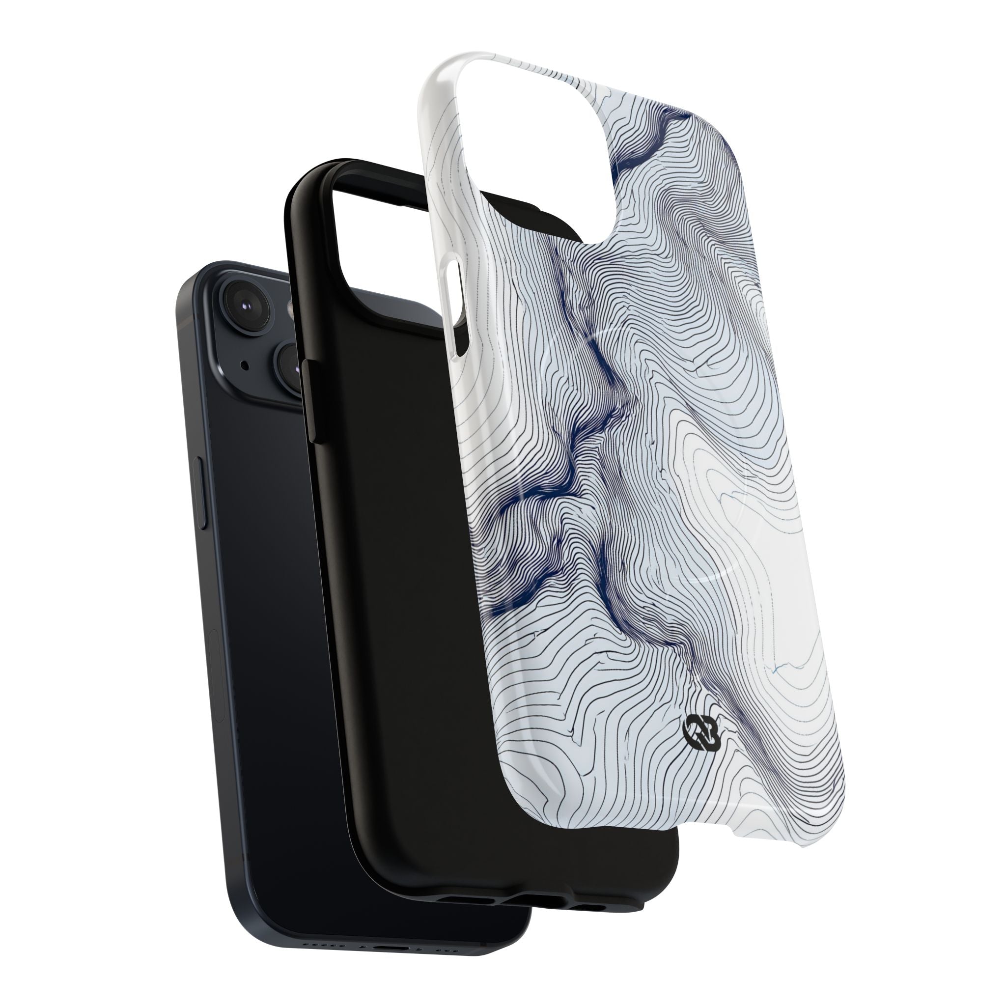 White Tough 2.0 Magsafe Phone Case for iPhone - Nordic Ridge Topo