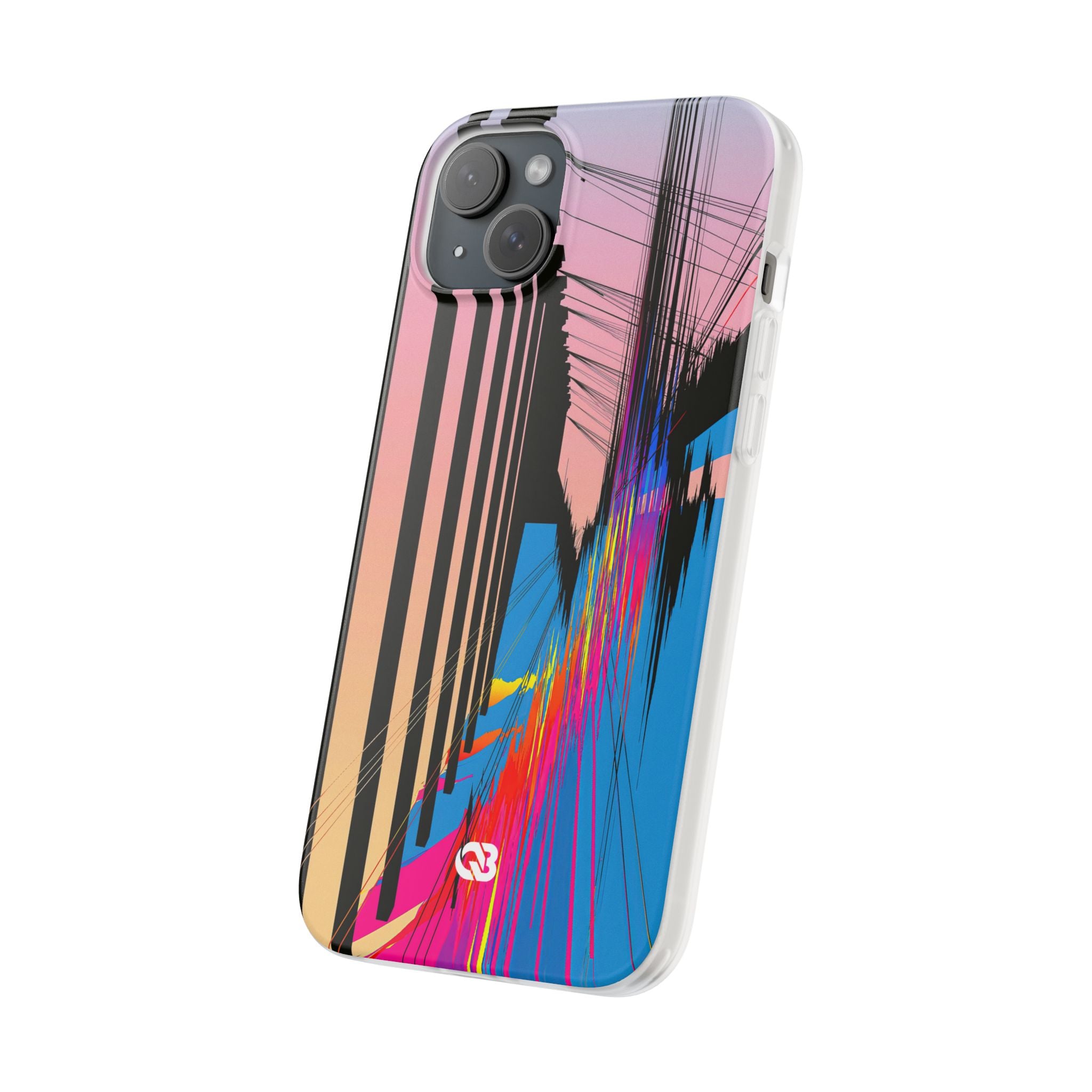 Blue Lite Phone Case for iPhone - Fractured Data Skyline