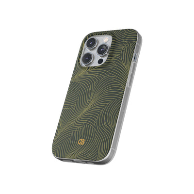 Green Lite Phone Case for iPhone - Dark Olive Plume