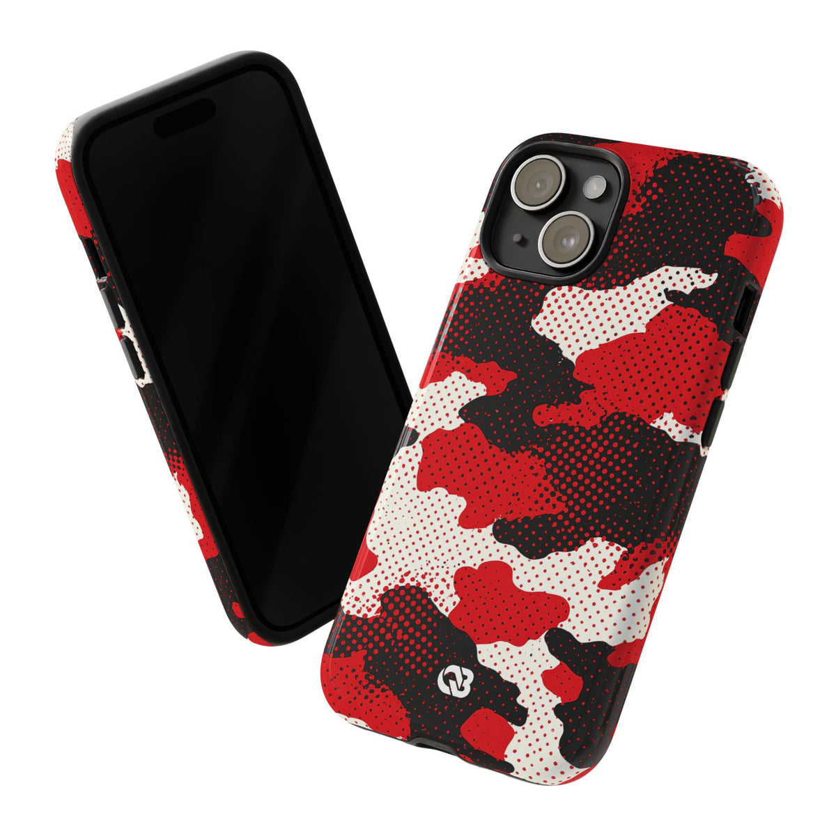Crimson Halftone Camo · Tough Phone Case for iPhone · Red