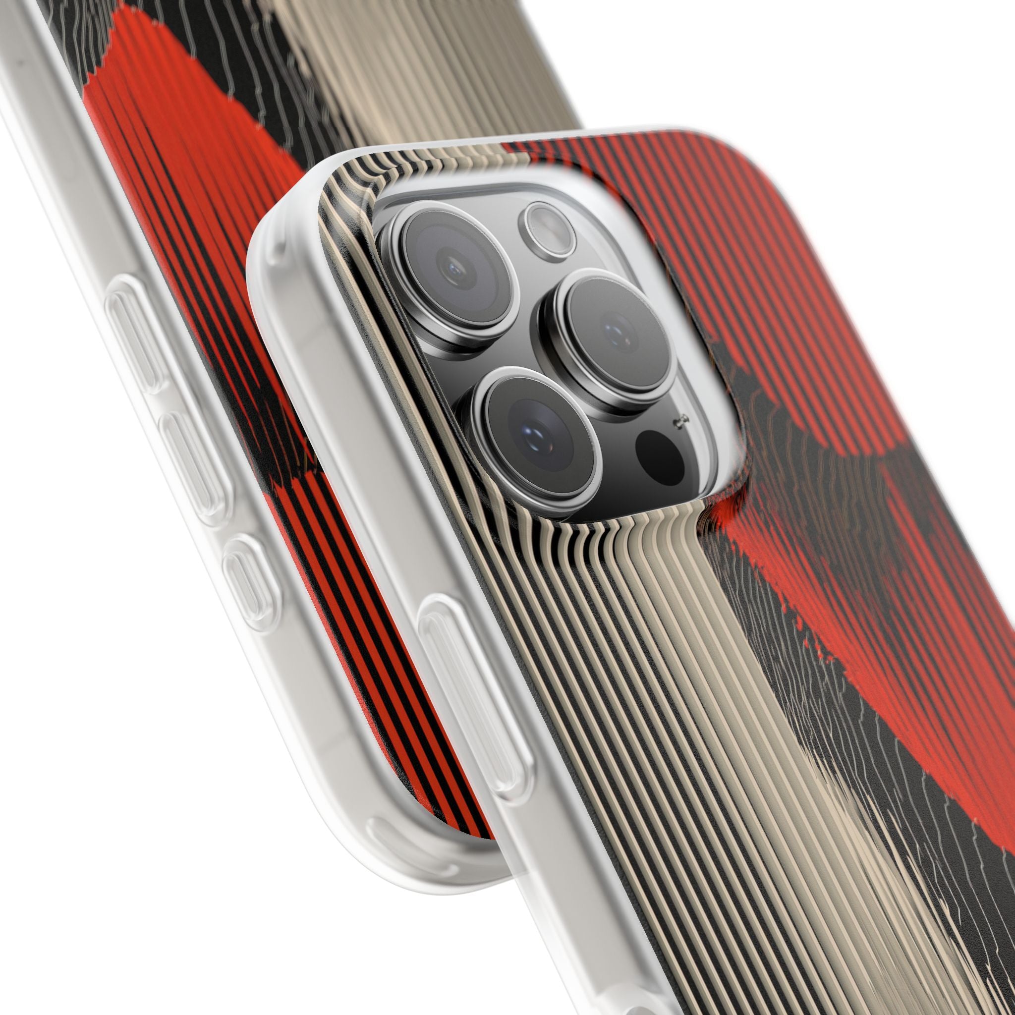 Red Lite Phone Case for iPhone - Crimson Pulse Topo