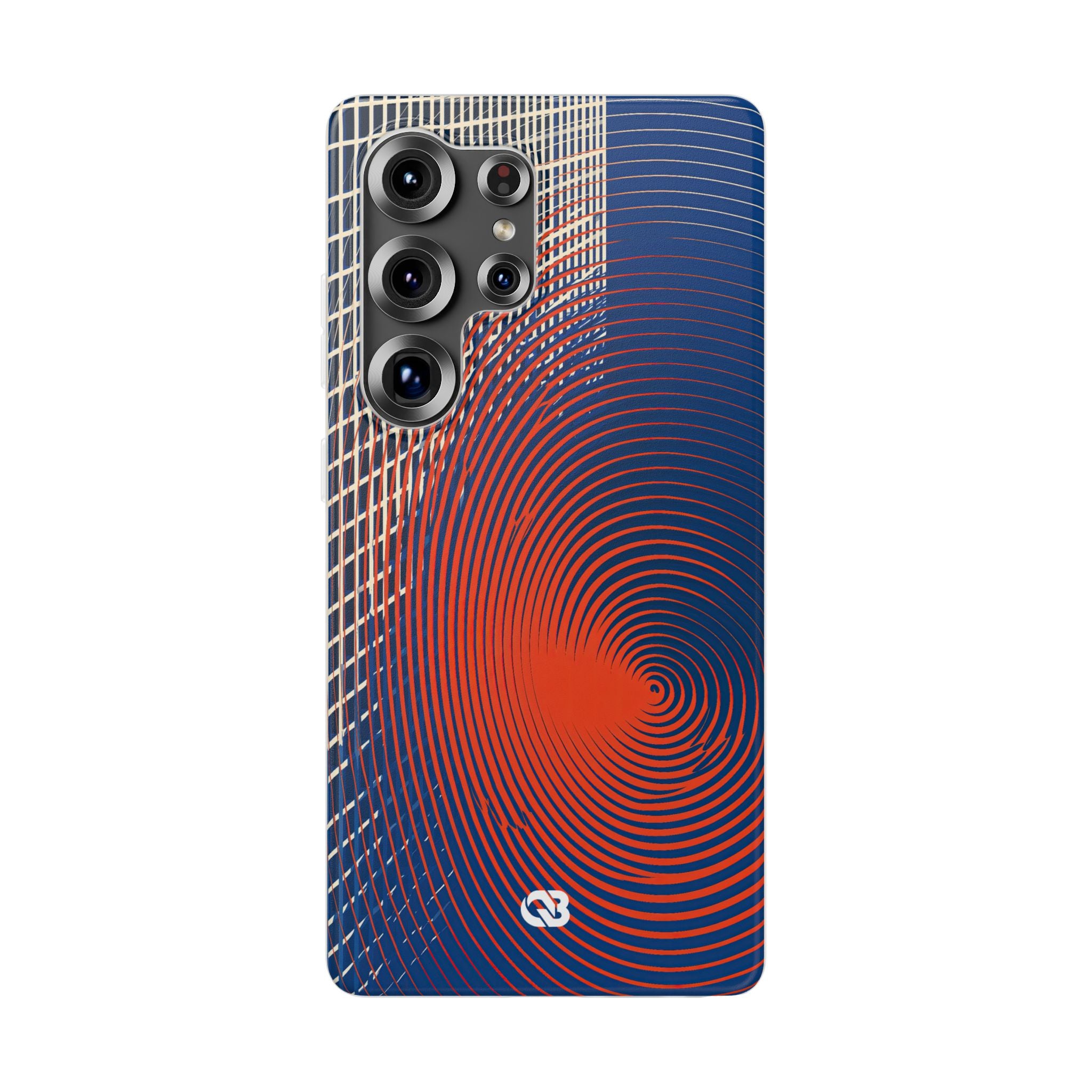 Blue Lite Phone Case for Samsung - Orange Orbit Grid