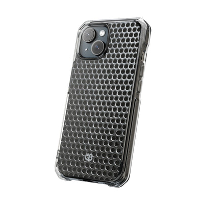 Silver Impact MagSafe Phone Case for iPhone - Brutalist Steel Mesh
