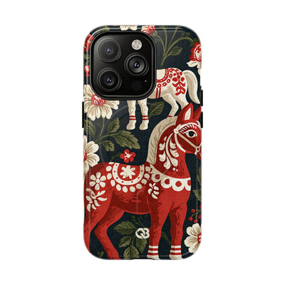 Nordic Dala Meadow · Tough 2.0 Magnetic Phone Case for iPhone · Red