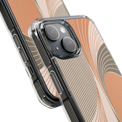 Terracotta Meridian · Clear Impact Magnetic Phone Case for iPhone · Orange