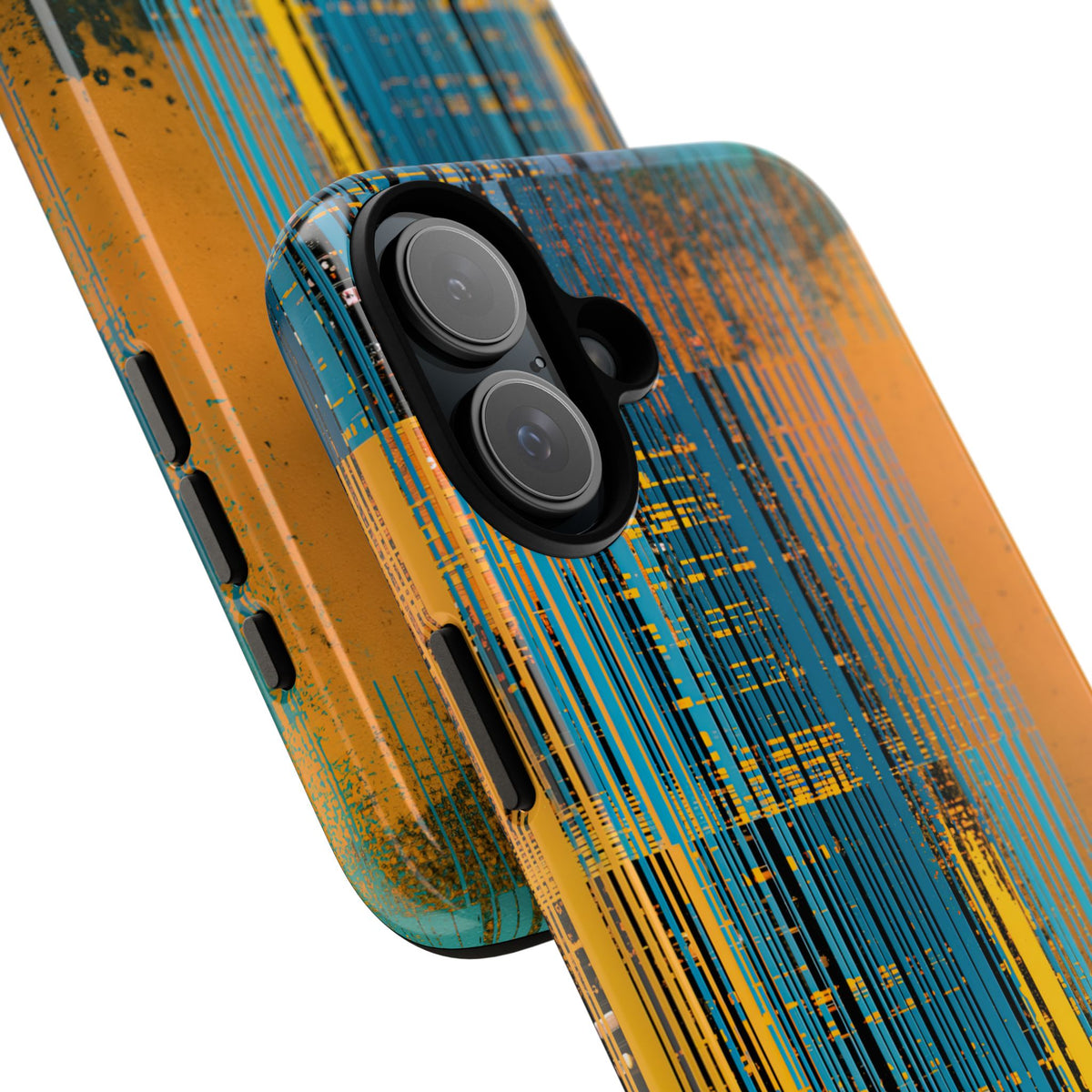 Cyber Glitch Stream · Tough Phone Case for iPhone · Teal