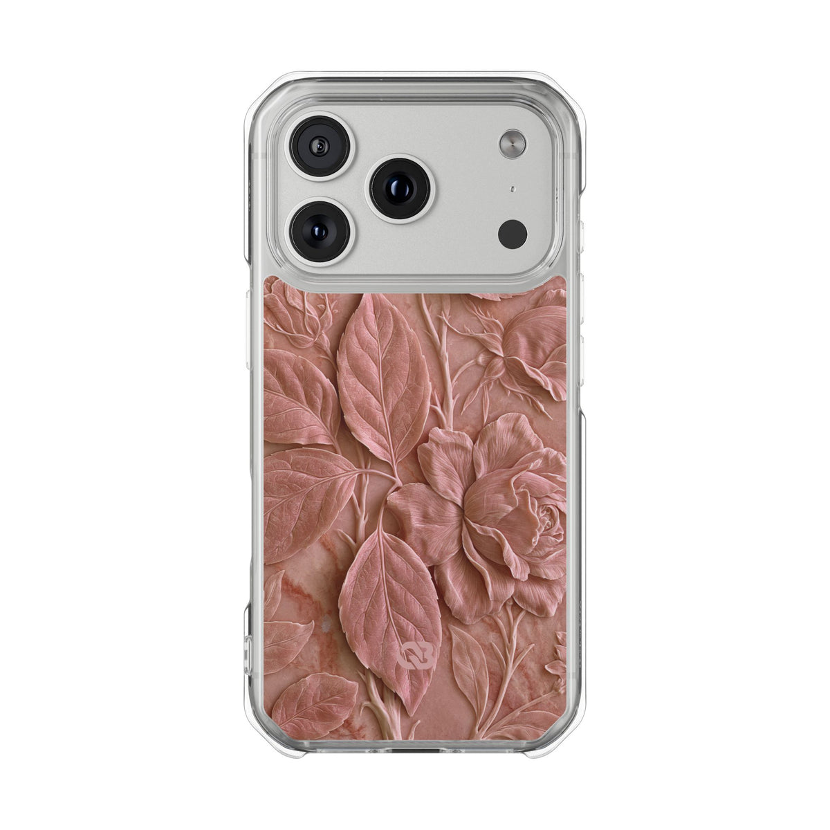 Blush Rose Relief · Clear Impact Magnetic Phone Case for iPhone · Pink