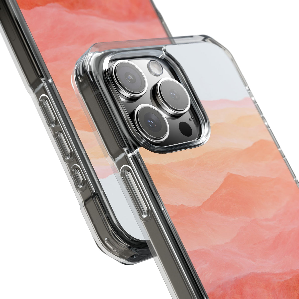 Alpenglow Ridge Vista · Clear Impact Magnetic Phone Case for iPhone · Orange