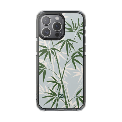 Serene Bamboo · Clear Impact Magnetic Phone Case for iPhone ·  Green