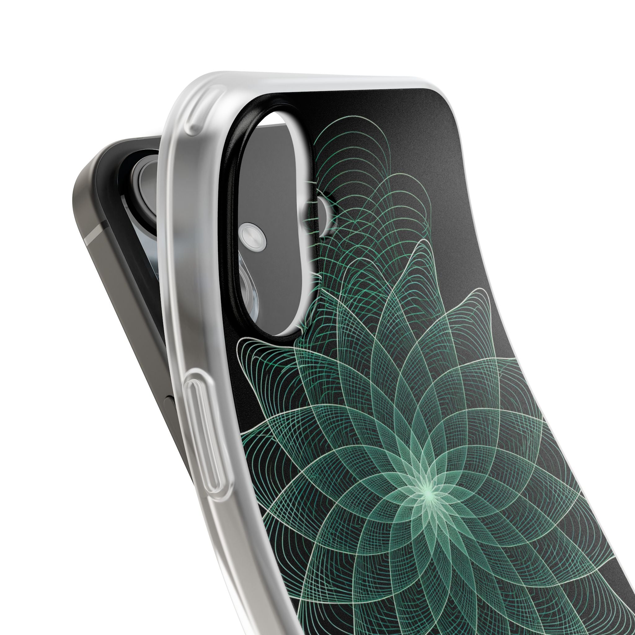 Green Lite Phone Case for iPhone - Cyan Signal Bloom