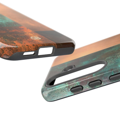 Teal Tough Phone Case for Samsung - Verdigris Copper Slab