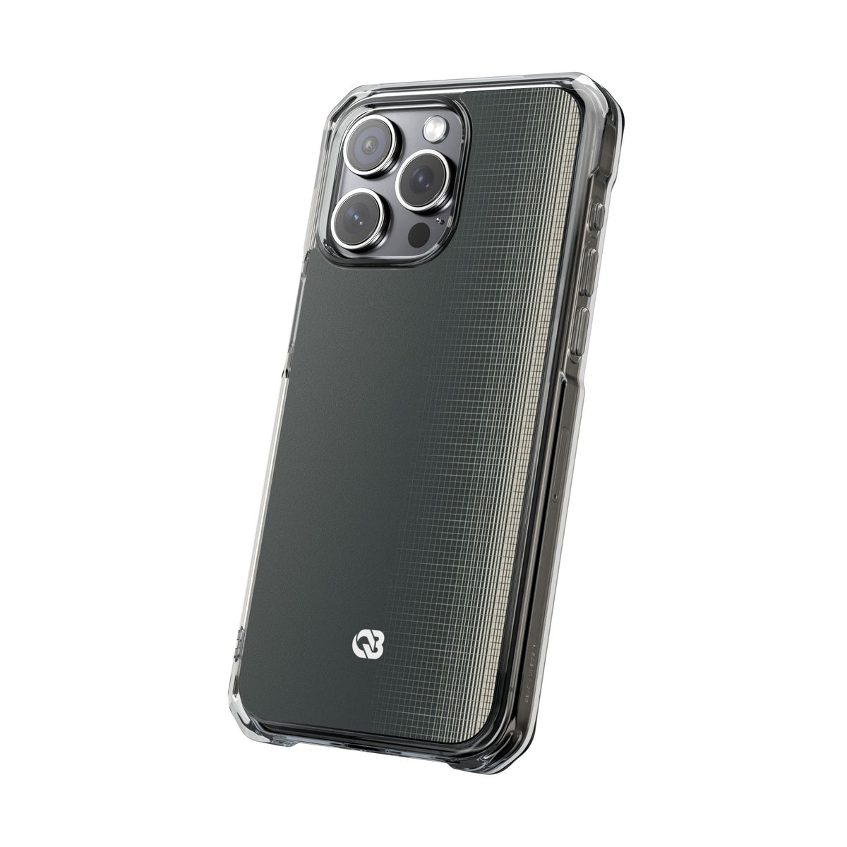 Modular Grid Shift · Clear Impact Magnetic Phone Case for iPhone ·  Grey