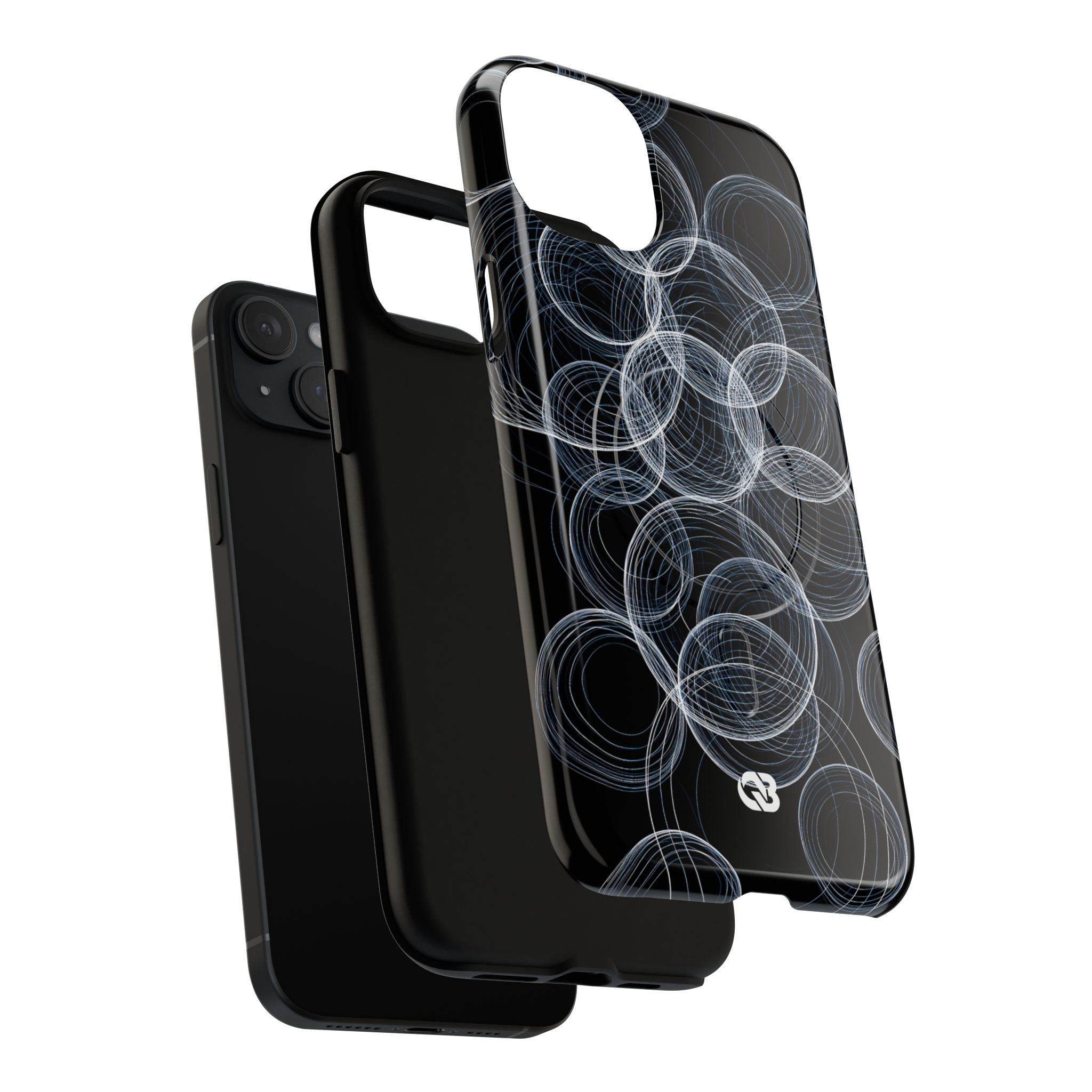 Black Tough 2.0 Magsafe Phone Case for iPhone - Frosted Ring Matrix