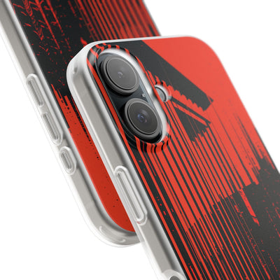 Red Lite Phone Case for iPhone - Crimson Brutalist Distortion