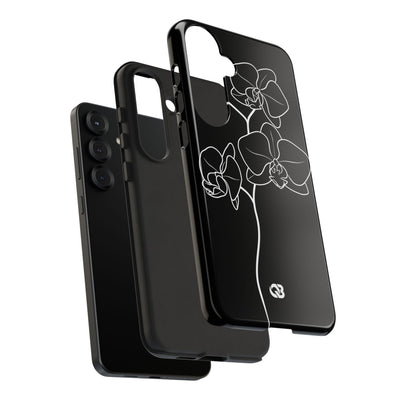 Black Tough Phone Case for Samsung - Noir Alabaster Orchid