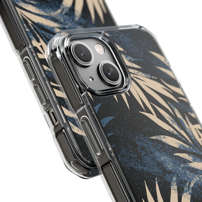 Blue Impact MagSafe Phone Case for iPhone - Midnight Indigo Palm