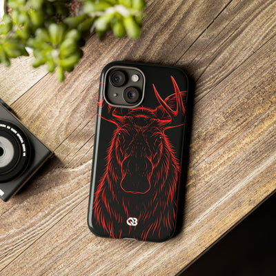 Crimson Horizon Moose · Tough Phone Case for iPhone · Black