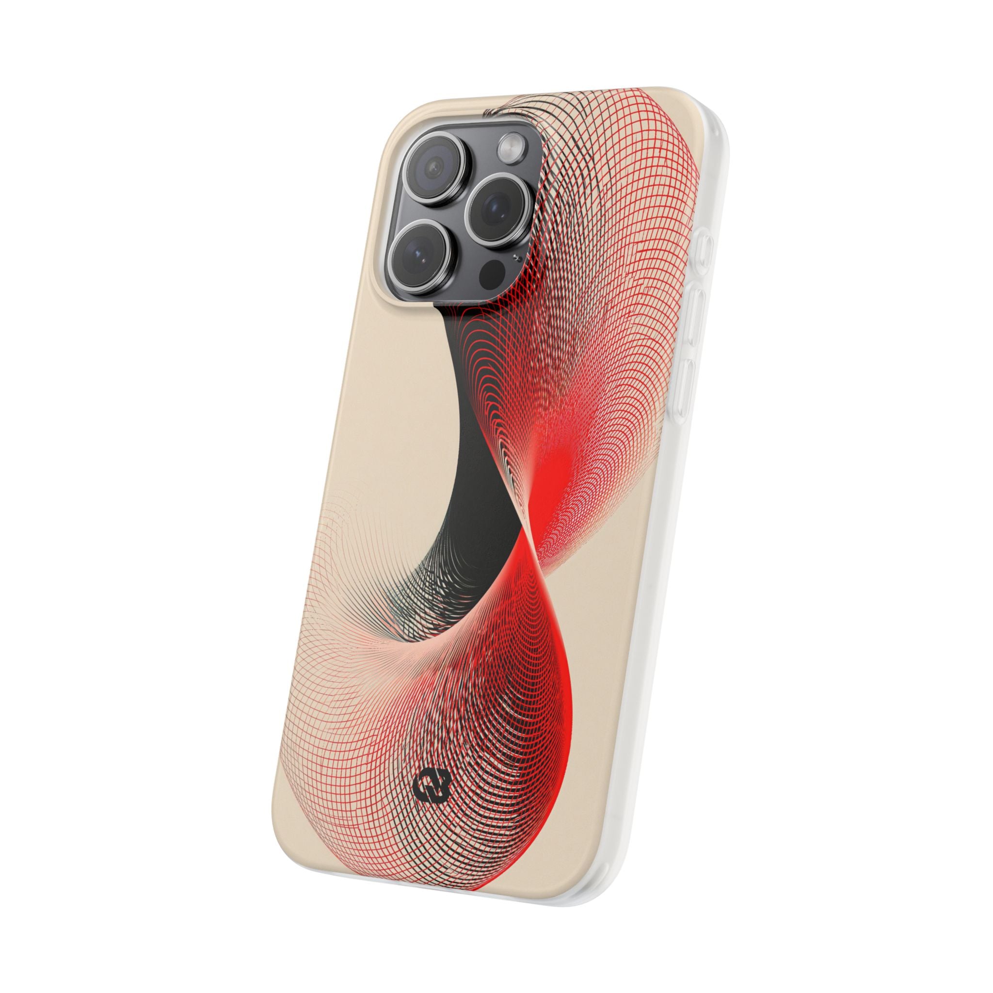 Red Lite Phone Case for iPhone - Crimson Grid Vortex