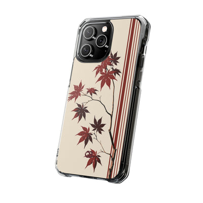 Red Impact MagSafe Phone Case for iPhone - Crimson Momiji Stripe
