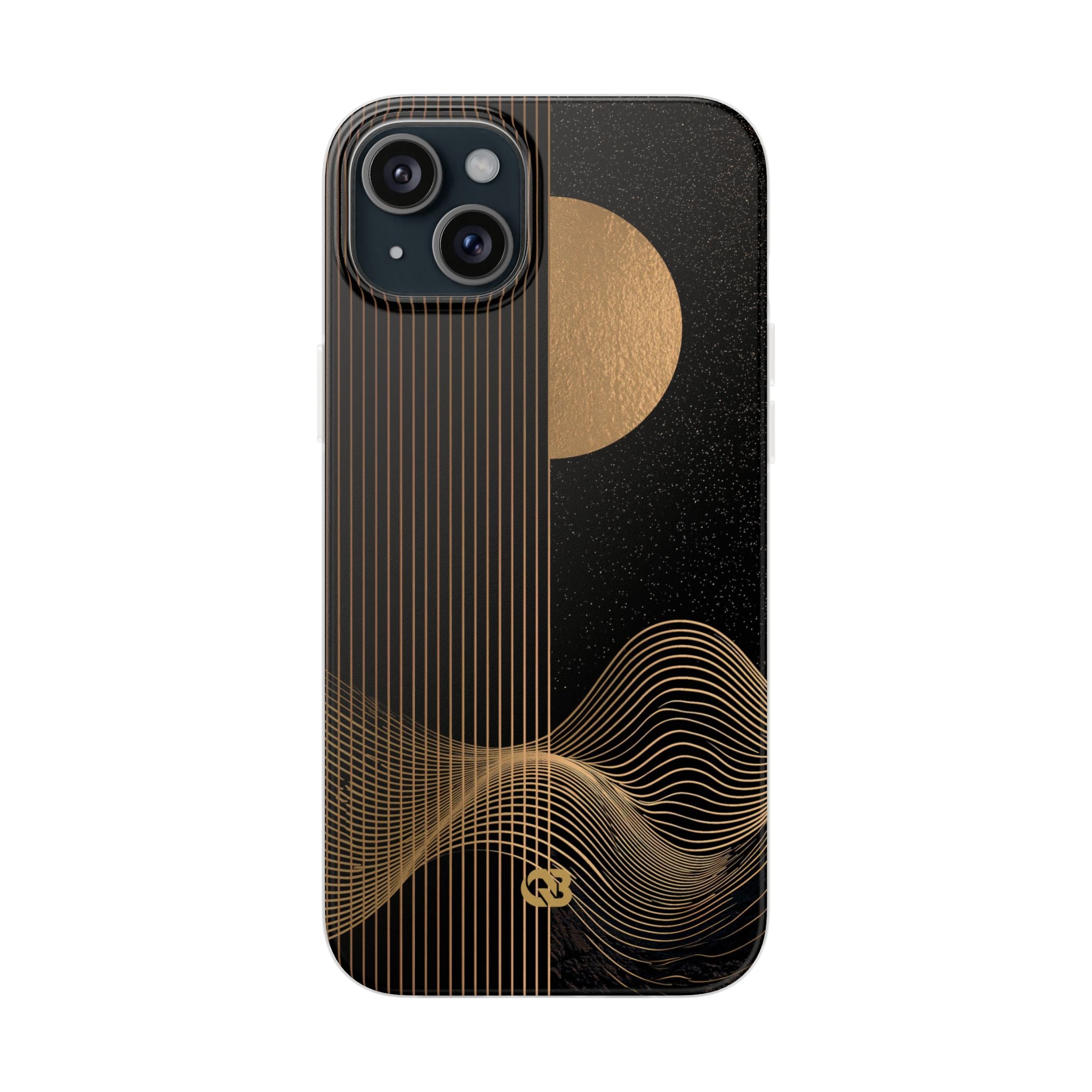 Gold Lite Phone Case for iPhone - Gilded Obsidian Dunes
