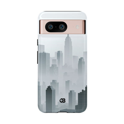 Grey Tough Phone Case for Google Pixel - Steel Mist Skyline