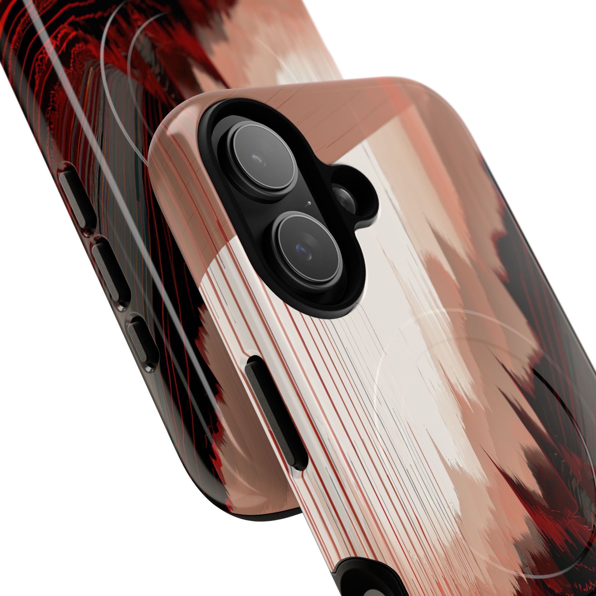 Red Tough 2.0 Magsafe Phone Case for iPhone - Crimson Pulse Horizon