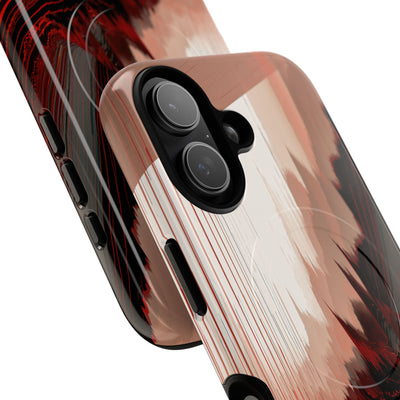 Red Tough 2.0 Magsafe Phone Case for iPhone - Crimson Pulse Horizon