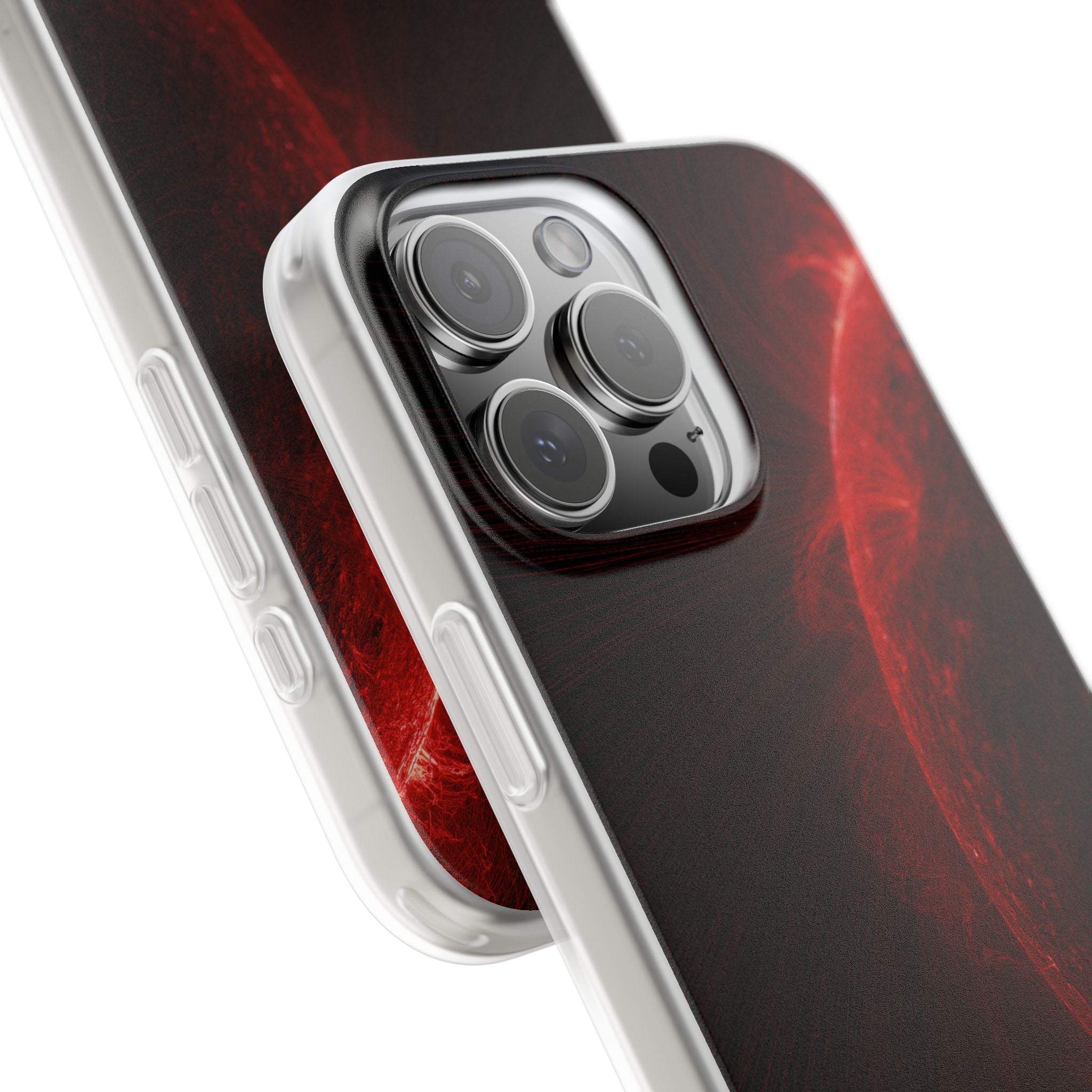 Red Lite Phone Case for iPhone - Solar Crimson Flare