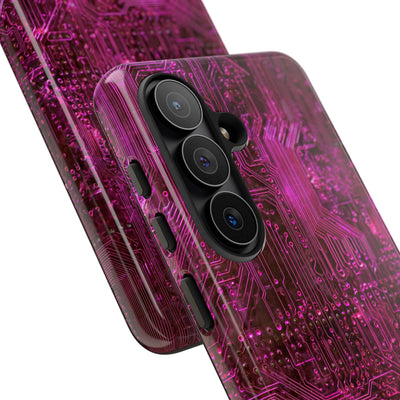 Magenta Circuit Trace · Tough Phone Case for Samsung · Pink