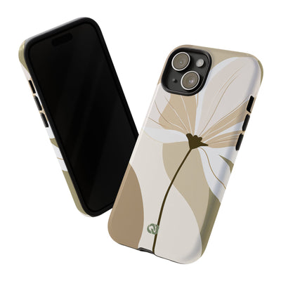 Beige Tough Phone Case for iPhone - Sage Linen Magnolia