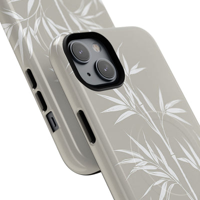 Beige Tough 2.0 Magsafe Phone Case for iPhone - Sandstone Bamboo Stalks