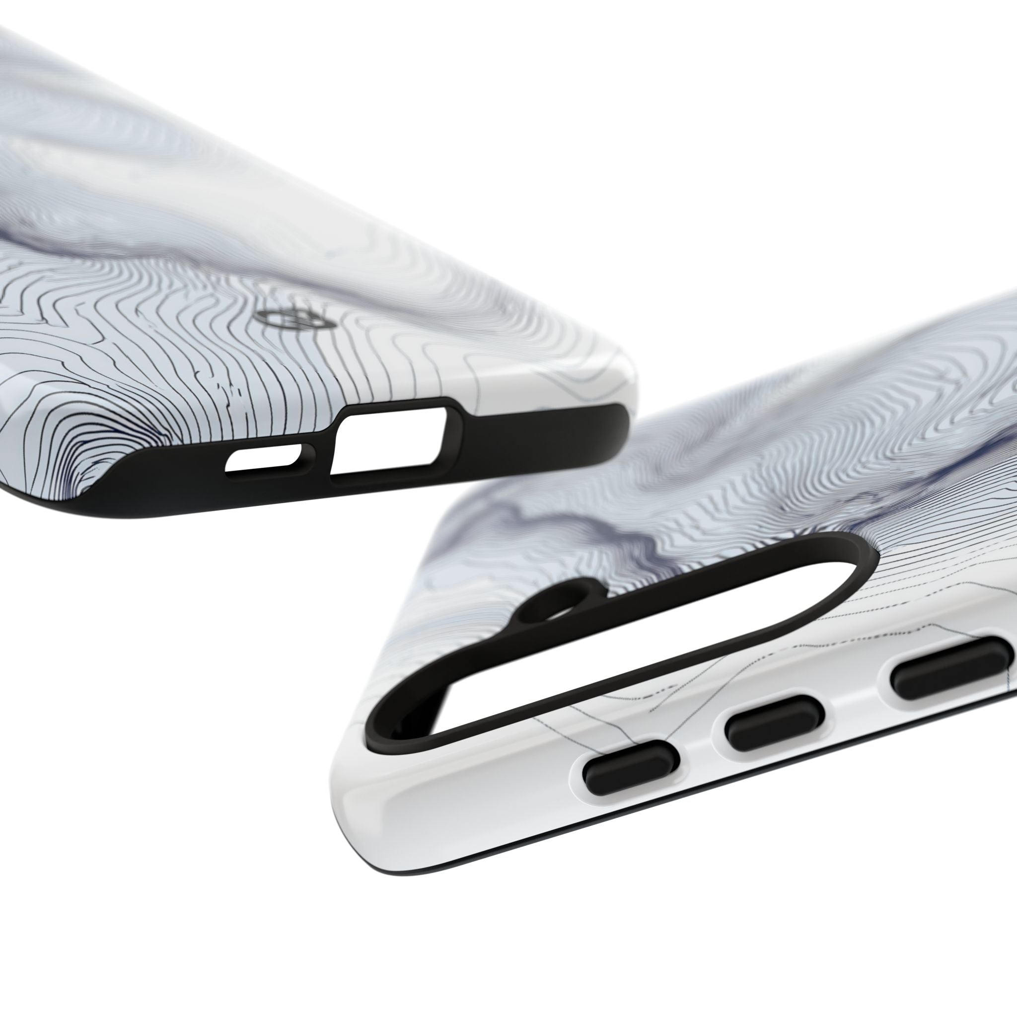 White Tough Phone Case for Samsung - Nordic Ridge Topo