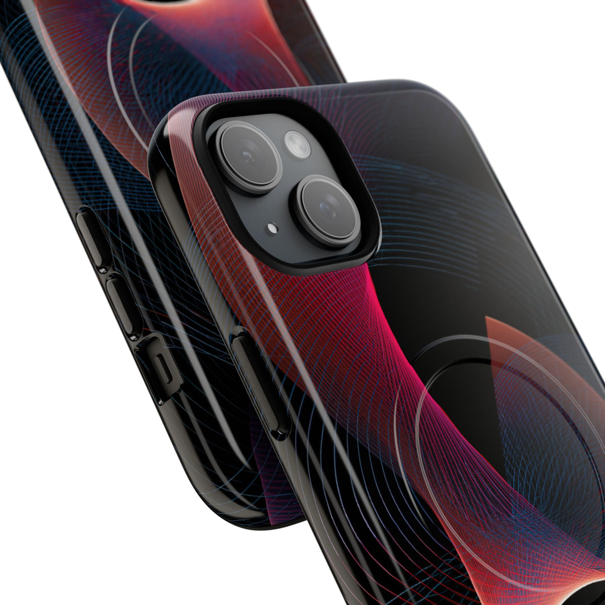 Black Tough 2.0 Magsafe Phone Case for iPhone - Cobalt Crimson Flux