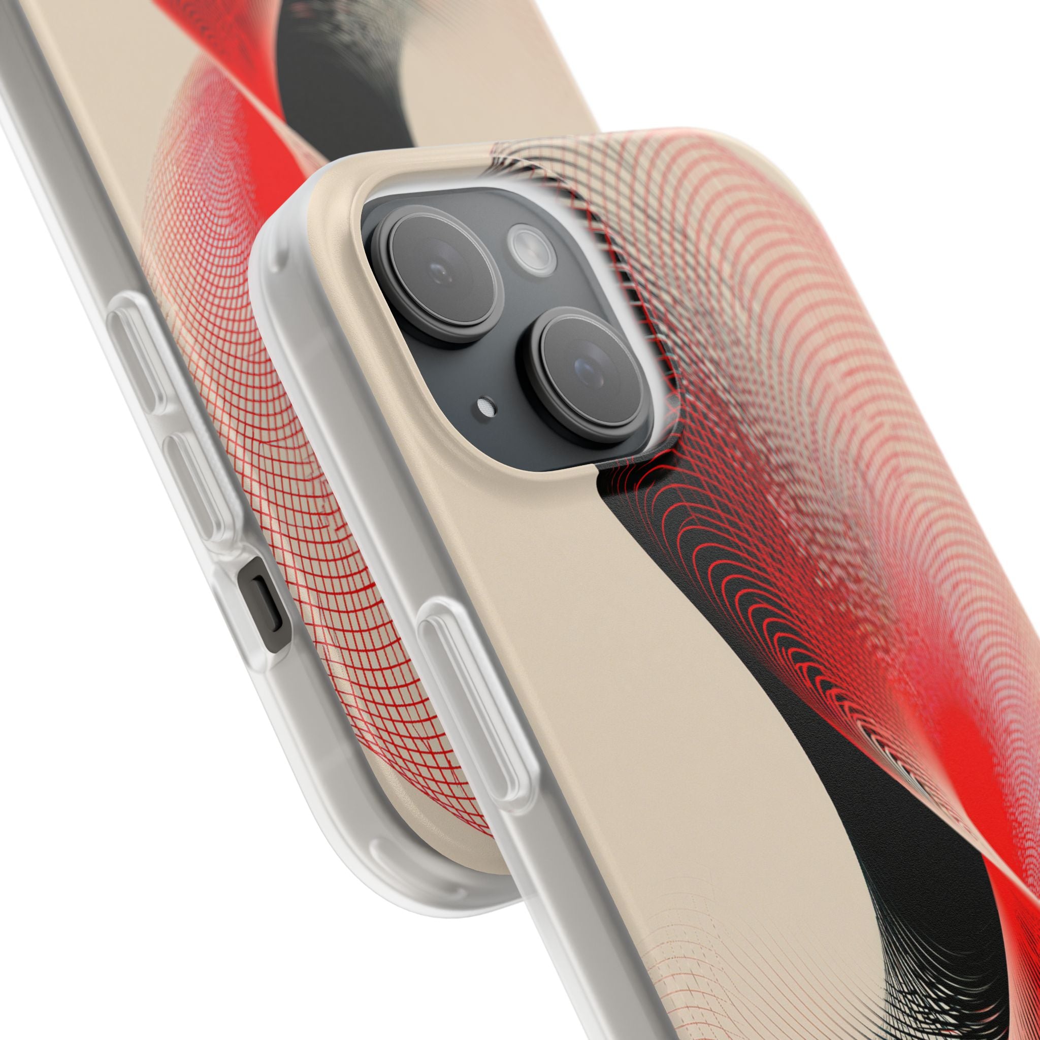 Red Lite Phone Case for iPhone - Scarlet Wireframe Helix