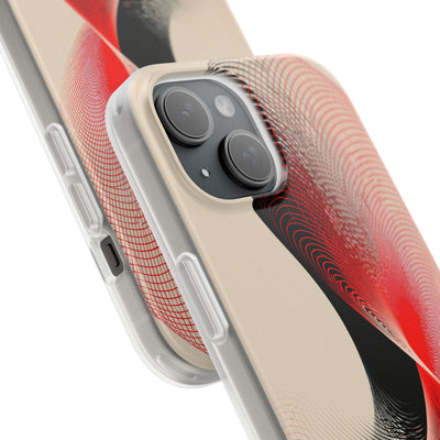 Red Lite Phone Case for iPhone - Scarlet Wireframe Helix