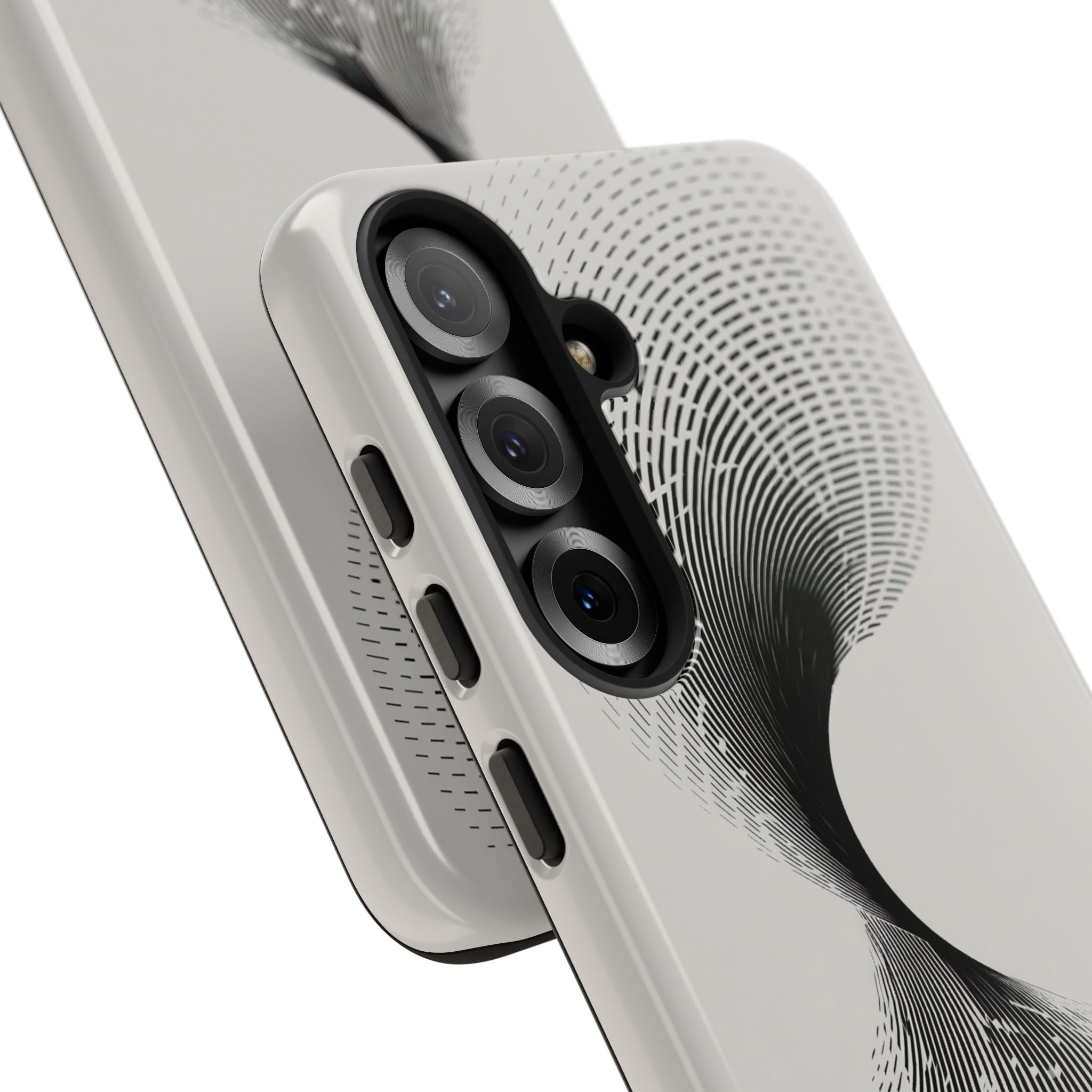 White Tough Phone Case for Samsung - Linear Torsion Grid