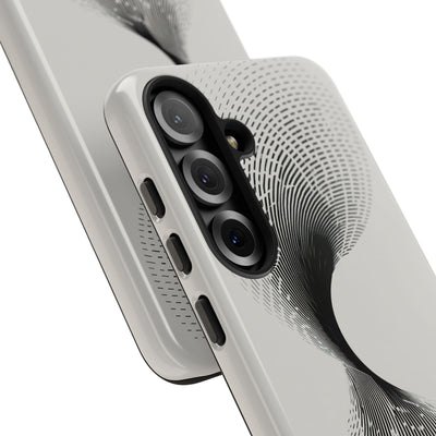 White Tough Phone Case for Samsung - Linear Torsion Grid