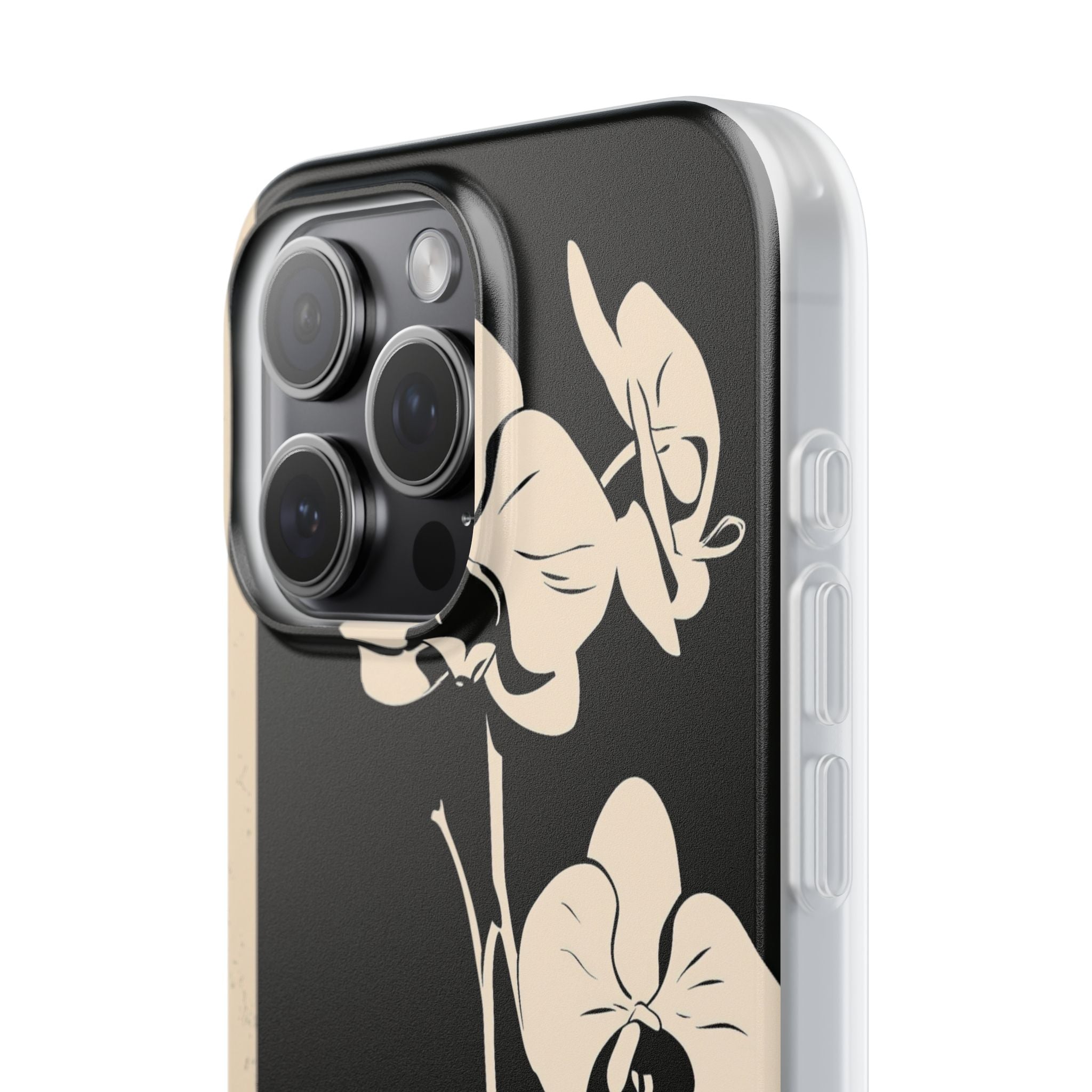 Black Lite Phone Case for iPhone - Obsidian Bone Orchid