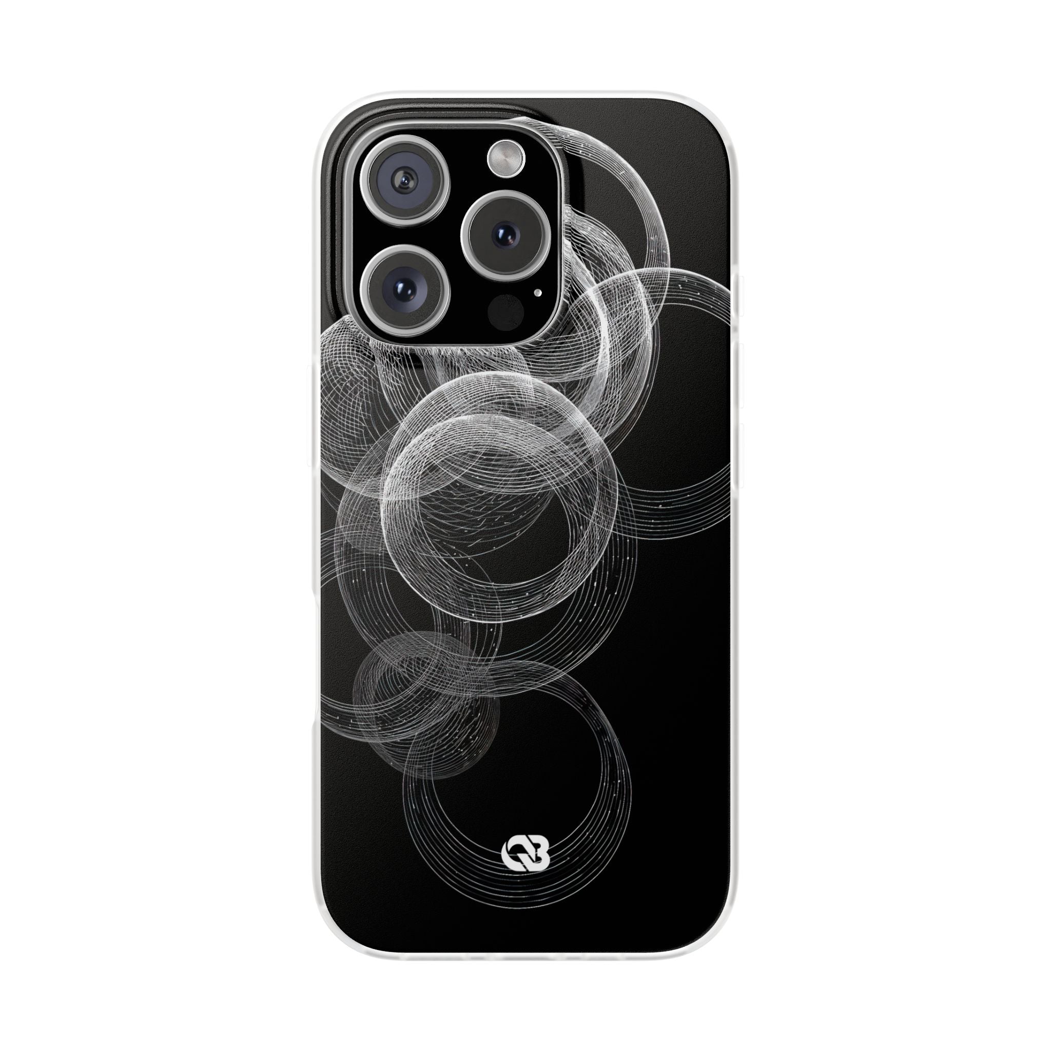 Black Lite Phone Case for iPhone - Kinetic Wireframe Orbit