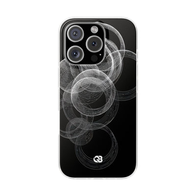 Black Lite Phone Case for iPhone - Kinetic Wireframe Orbit