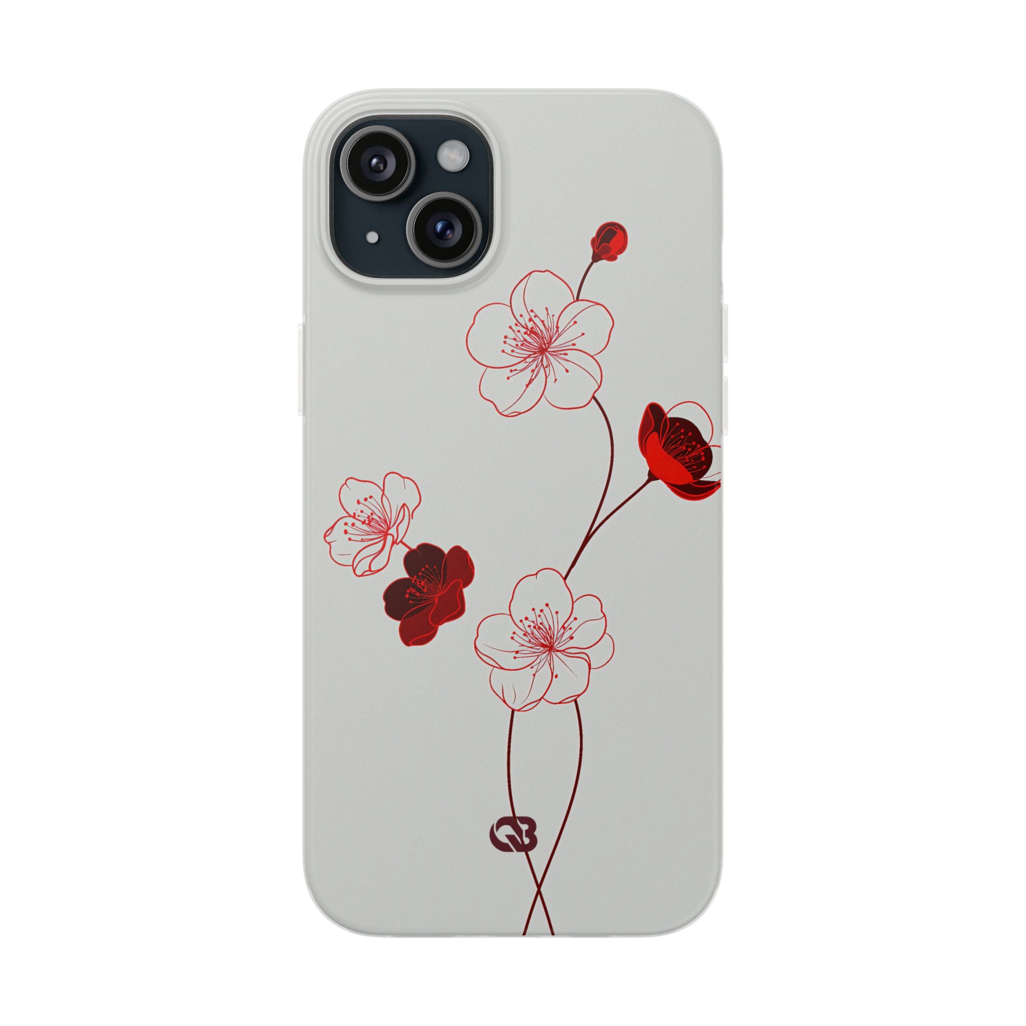 Red Lite Phone Case for iPhone - Kyoto Ember Bloom