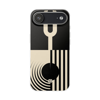 Black Lite Phone Case for iPhone - Ivory Signal Grid