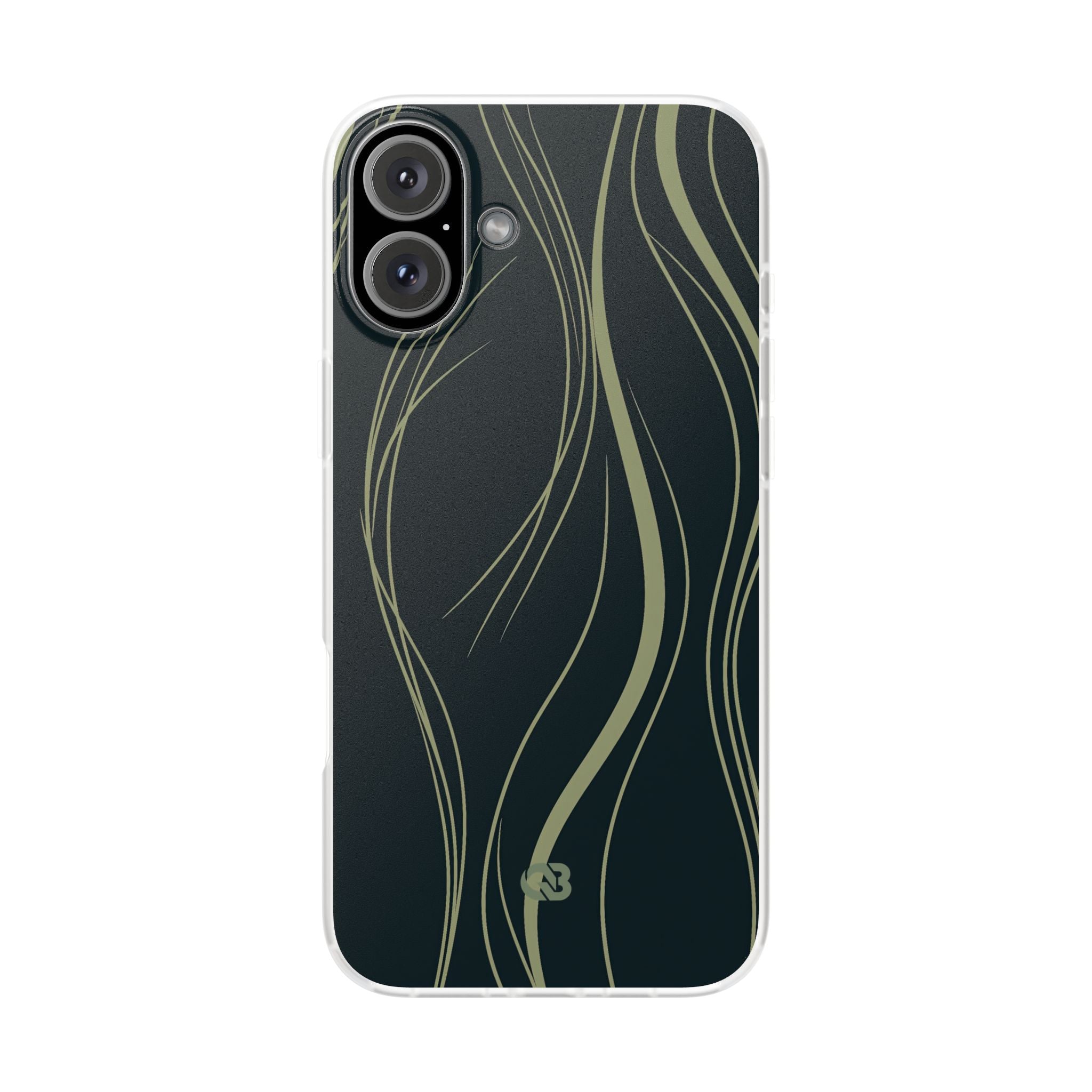 Green Lite Phone Case for iPhone - Obsidian Sage Flow