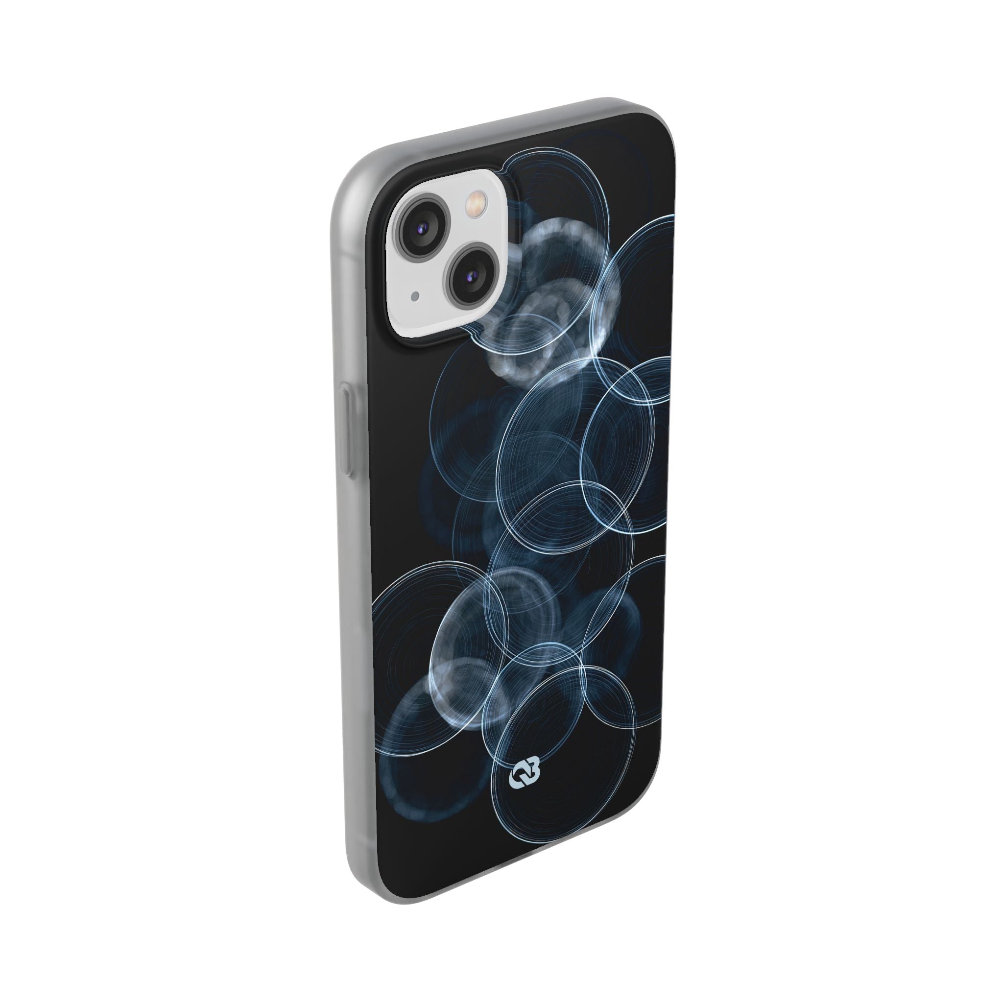 Blue Lite Phone Case for iPhone - Cyan Pulse Ripple
