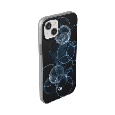 Blue Lite Phone Case for iPhone - Cyan Pulse Ripple