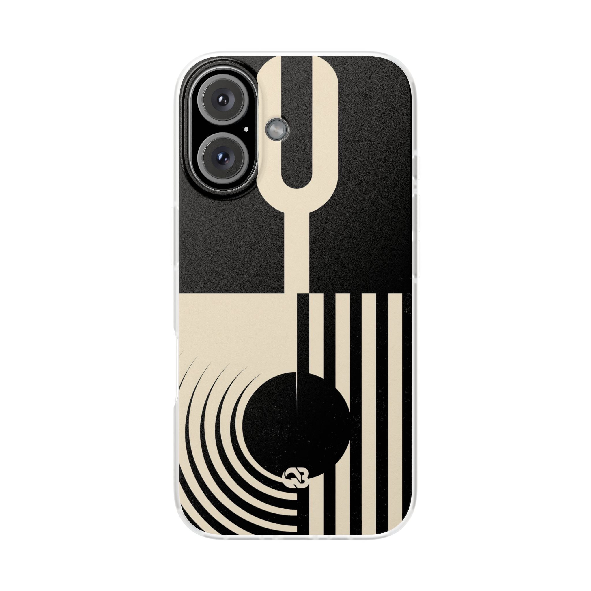 Black Lite Phone Case for iPhone - Ivory Signal Grid