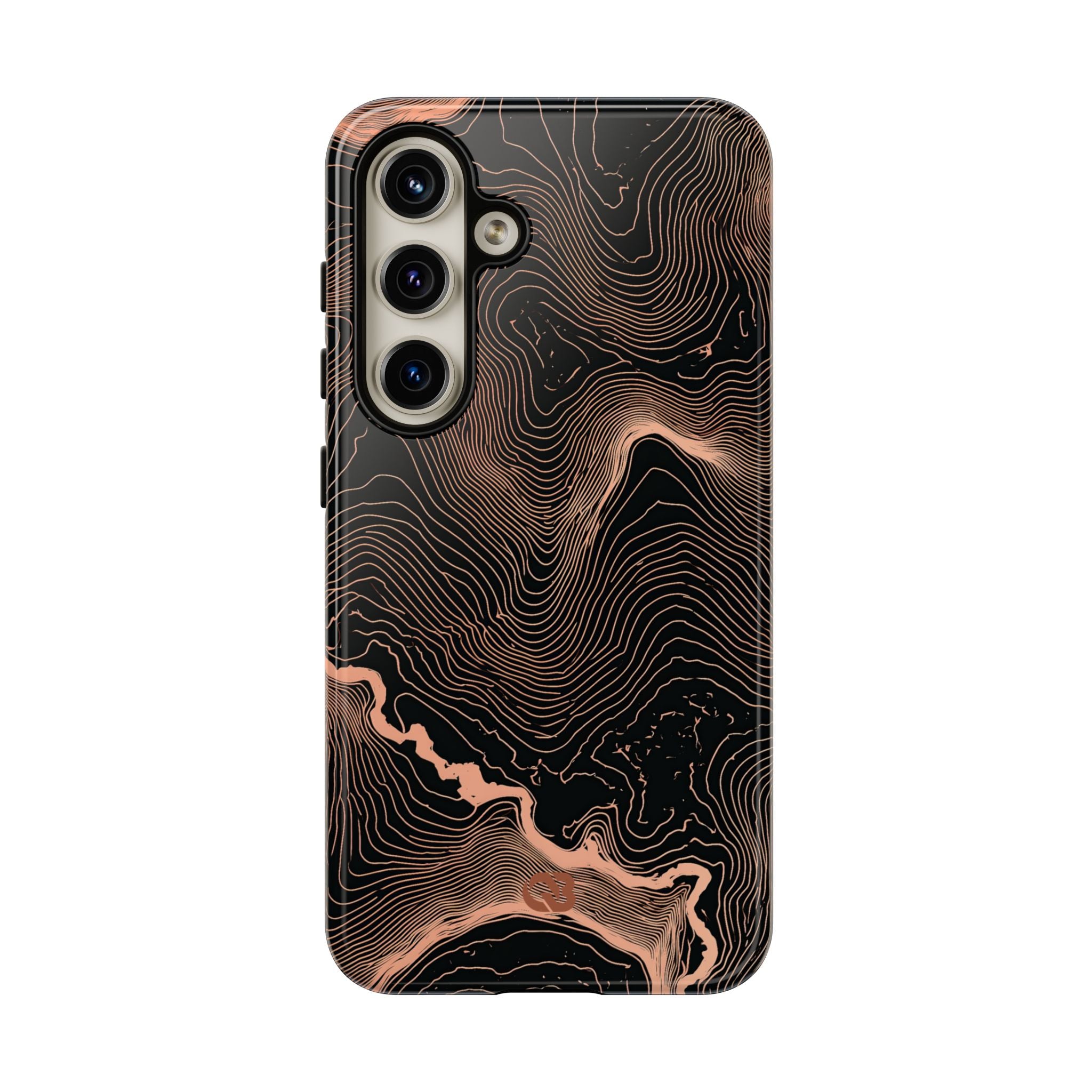 Orange Tough Phone Case for Samsung - Salmon Ridge Topo